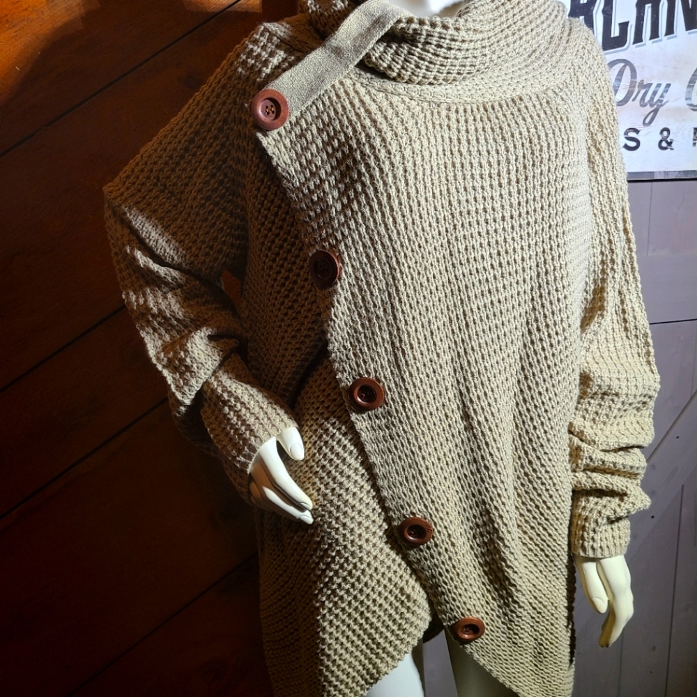 Grecerelle 2XL sweater jacket cardigan tan brown